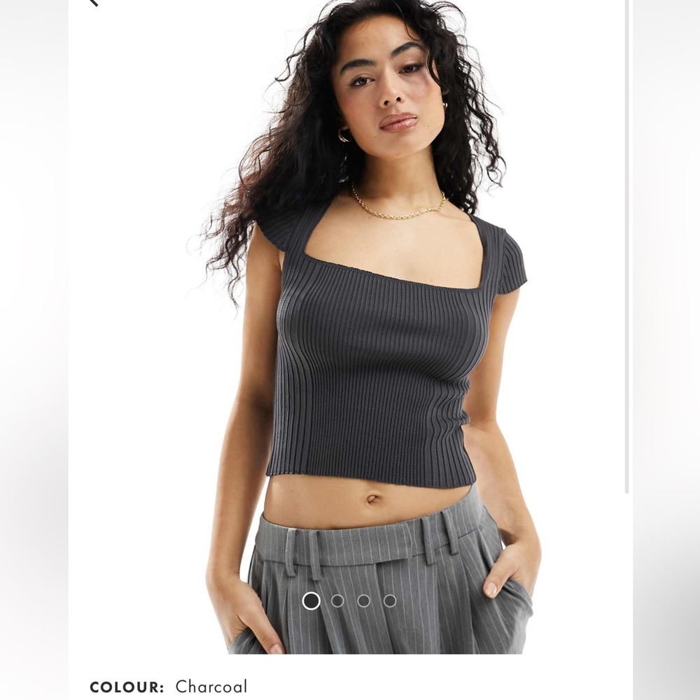 ASOS Square Neck Cap Sleeve Top